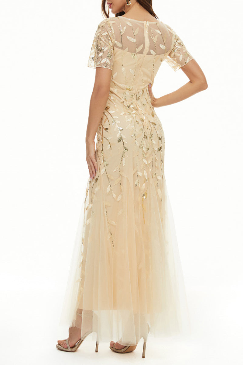 Celebrities Elegant Patchwork Sequins O Neck Evening Dress Dresses(11 Colors)