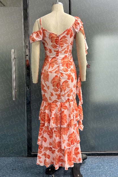 Sweet Elegant Print Patchwork V Neck Sleeveless Dress Dresses