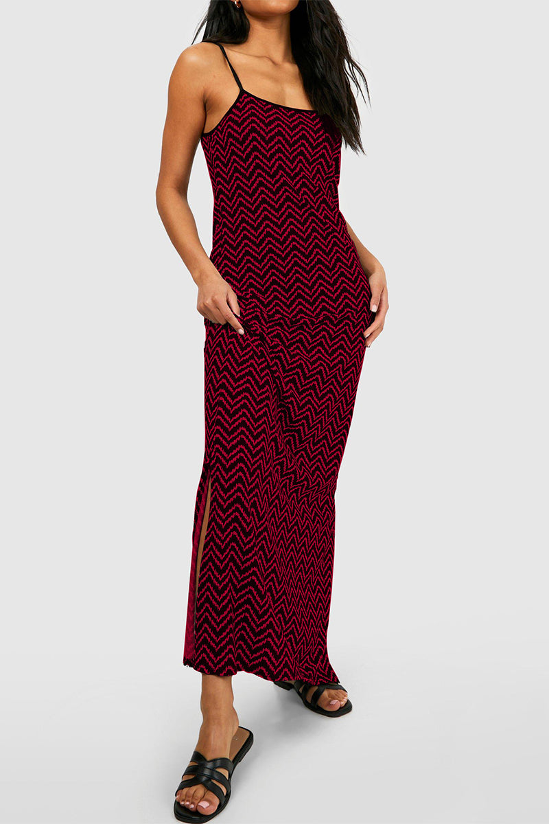 Sexy Casual Geometric Print Backless Sling Dress Dresses