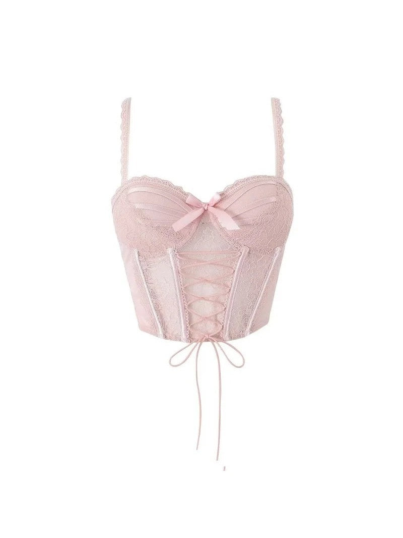 Lace Camisole Tie up Corset Tank Top