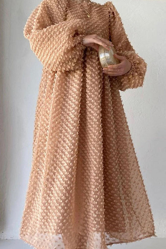 Elegant Solid Patchwork O Neck A Line Dresses(5 Colors)