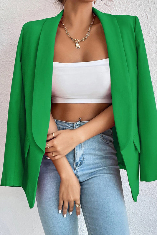 Work Solid Pocket Turn-back Collar Outerwear(4 Colors)