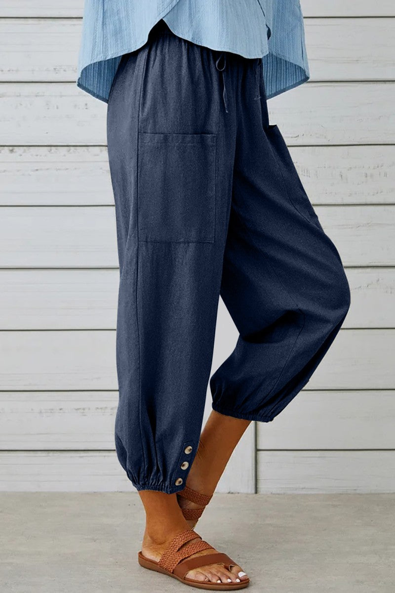 Casual Solid Patchwork Regular High Waist Conventional Solid Color Trousers(10 Colors)