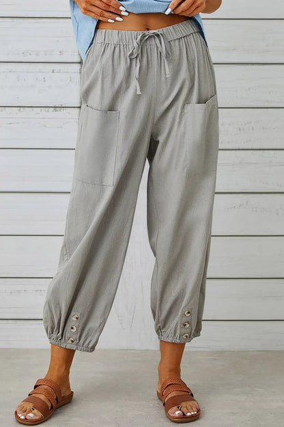 Casual Solid Patchwork Regular High Waist Conventional Solid Color Trousers(10 Colors)