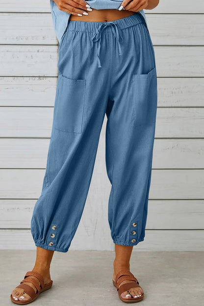 Casual Solid Patchwork Regular High Waist Conventional Solid Color Trousers(10 Colors)