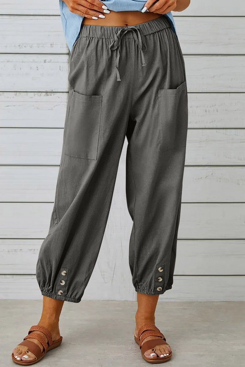 Casual Solid Patchwork Regular High Waist Conventional Solid Color Trousers(10 Colors)