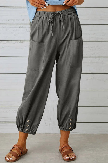 Casual Solid Patchwork Regular High Waist Conventional Solid Color Trousers(10 Colors)