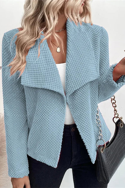 Casual Simplicity Solid Turndown Collar Outerwear(5 Colors)