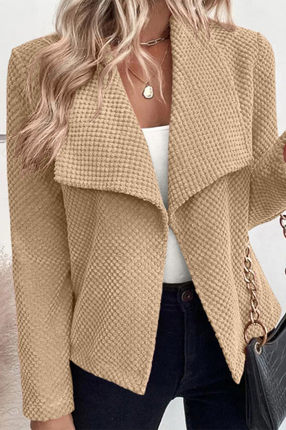 Casual Simplicity Solid Turndown Collar Outerwear(5 Colors)