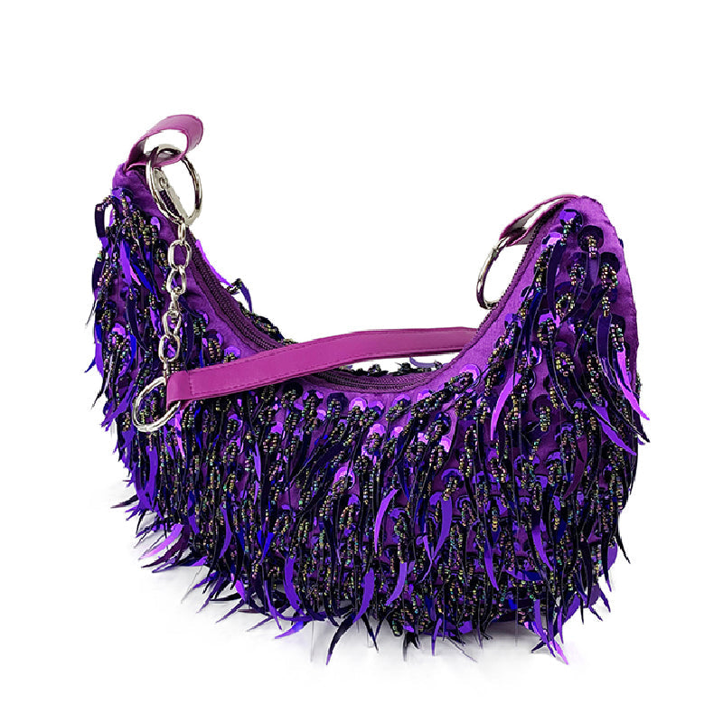 Casual Solid Patchwork Beaded Bags(6 Colors)