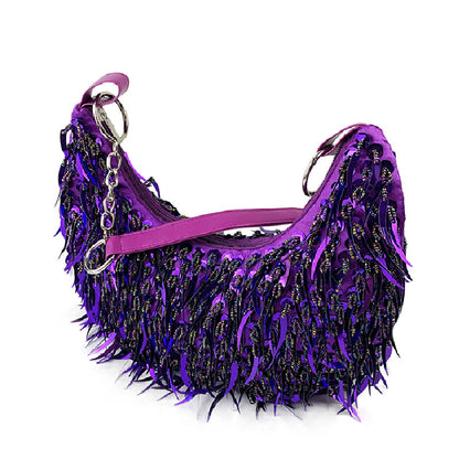 Casual Solid Patchwork Beaded Bags(6 Colors)