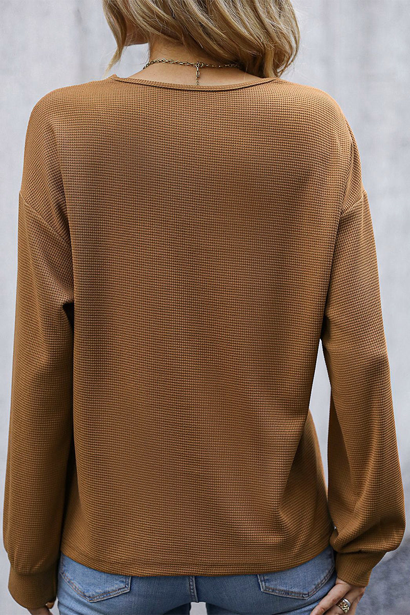 Casual Solid Buttons Tops