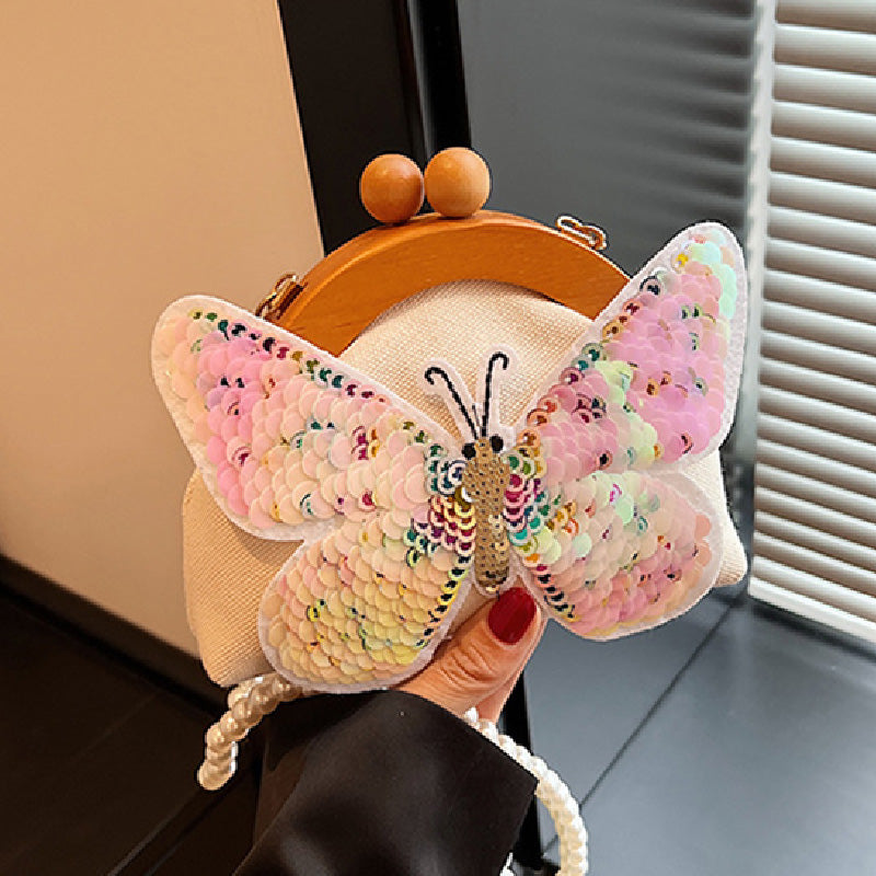 Casual Patchwork Butterfly Sequins Pearl Bags