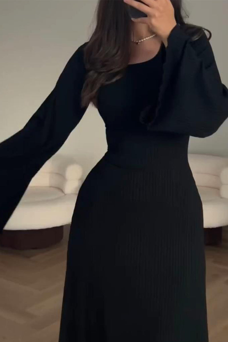 Elegant Simplicity Solid Bandage O Neck Irregular Dresses(9 Colors)