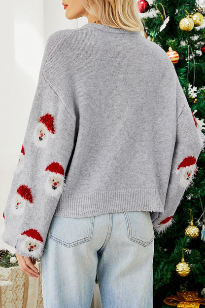 Casual Santa Claus Patchwork O Neck Tops(10 Colors)