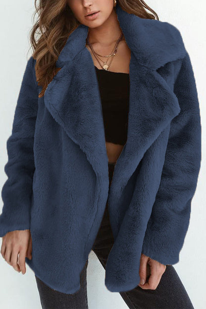 Casual Solid Patchwork Turndown Collar Outerwear(7 Colors)