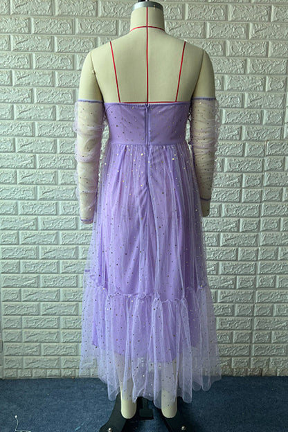 Elegant Solid Backless Sequined Off the Shoulder Princess Dresses