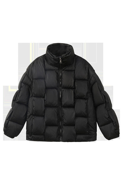 Casual Solid Patchwork Zipper Half A Turtleneck Outerwear(5 Colros)