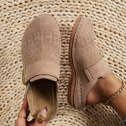 Women's Orthopedic Closed-Toe Suede Slippers – Cozy Comfort Lounge Shoes