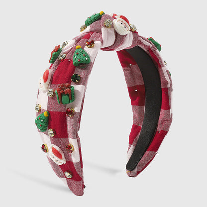 Casual Santa Claus Christmas Tree Patchwork Hair Band