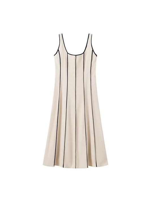 Fitted Silhouette Striped Tank Dress
