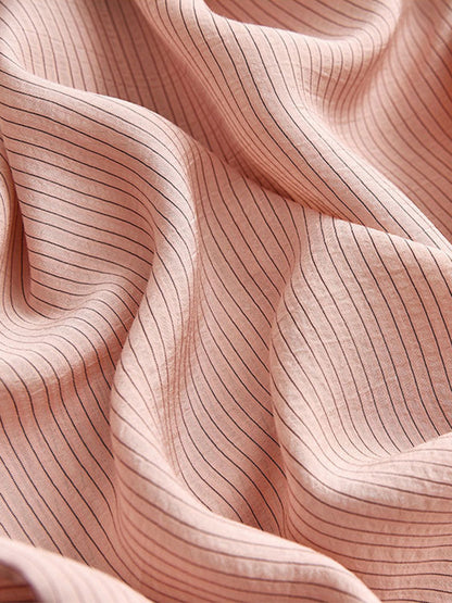 Bella Elegant Bow Tie Striped Shirt Top