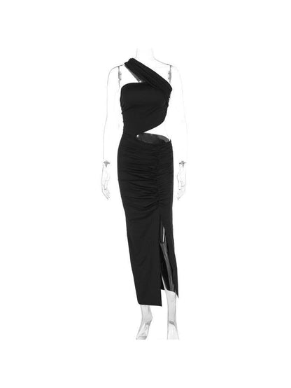 Sayami Asymmetric Cutout Slit Dress