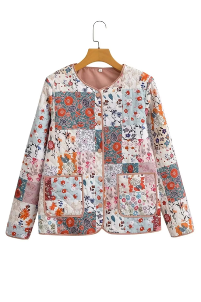 Colorblock Printed Cotton Jacket