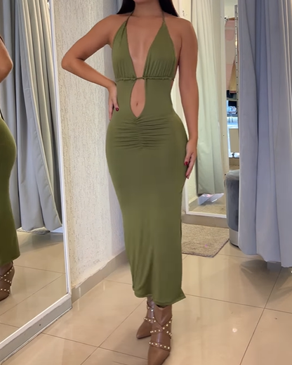Hollow Waist and Beautiful Back Slim Dress(Pre-Sale)