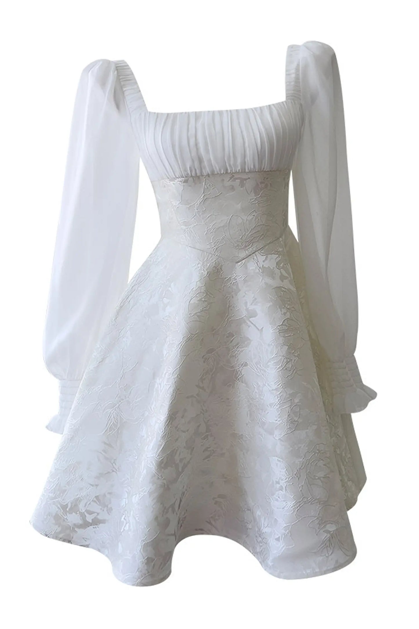 Francis White Lantern Sleeves Mini Dress