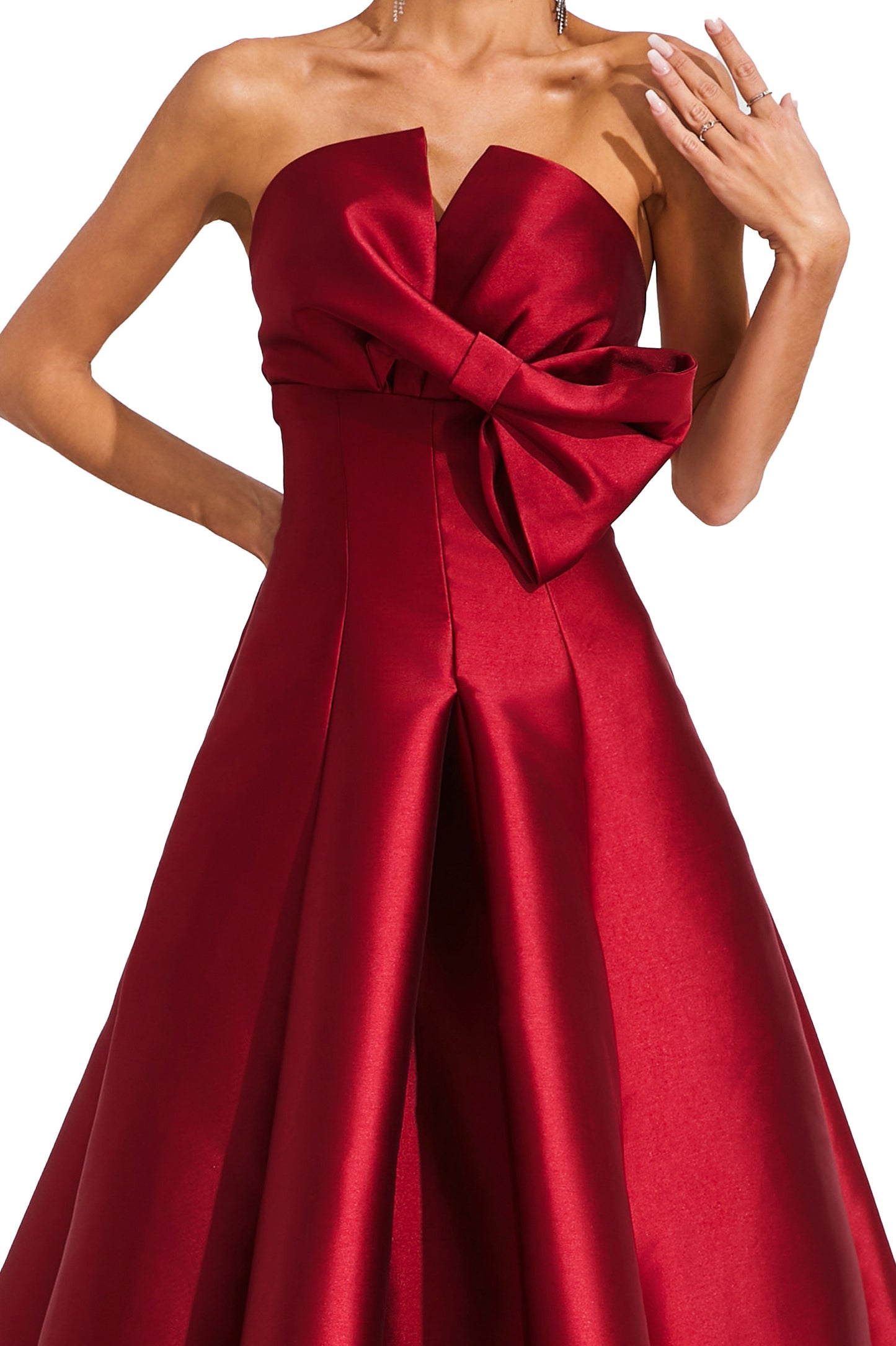 Hornby Red Bow Off Shoulder Dress