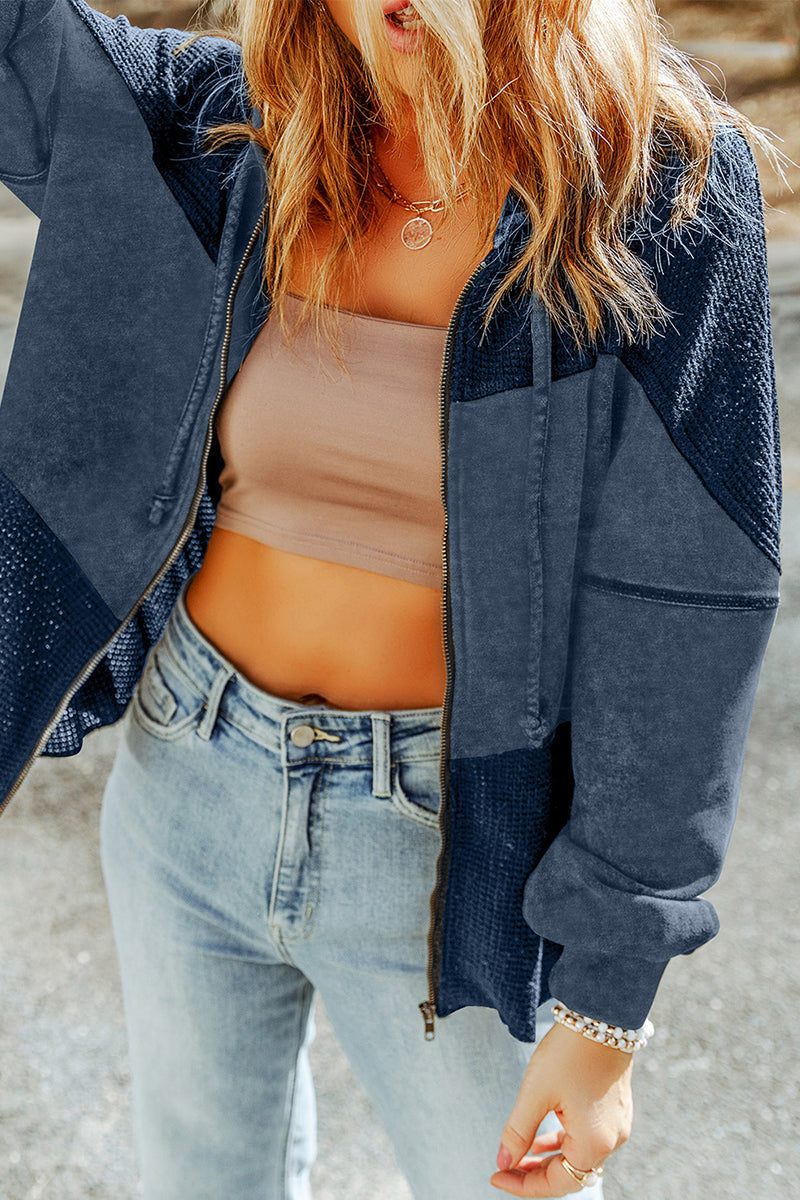 Casual Solid Make Old Zipper Hooded Collar Outerwear(3 Colors)