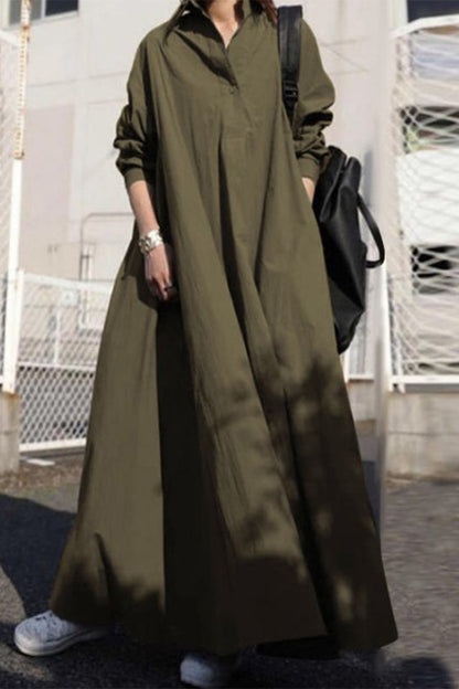 Casual Simplicity Solid POLO collar Princess Dresses(3 Colors)