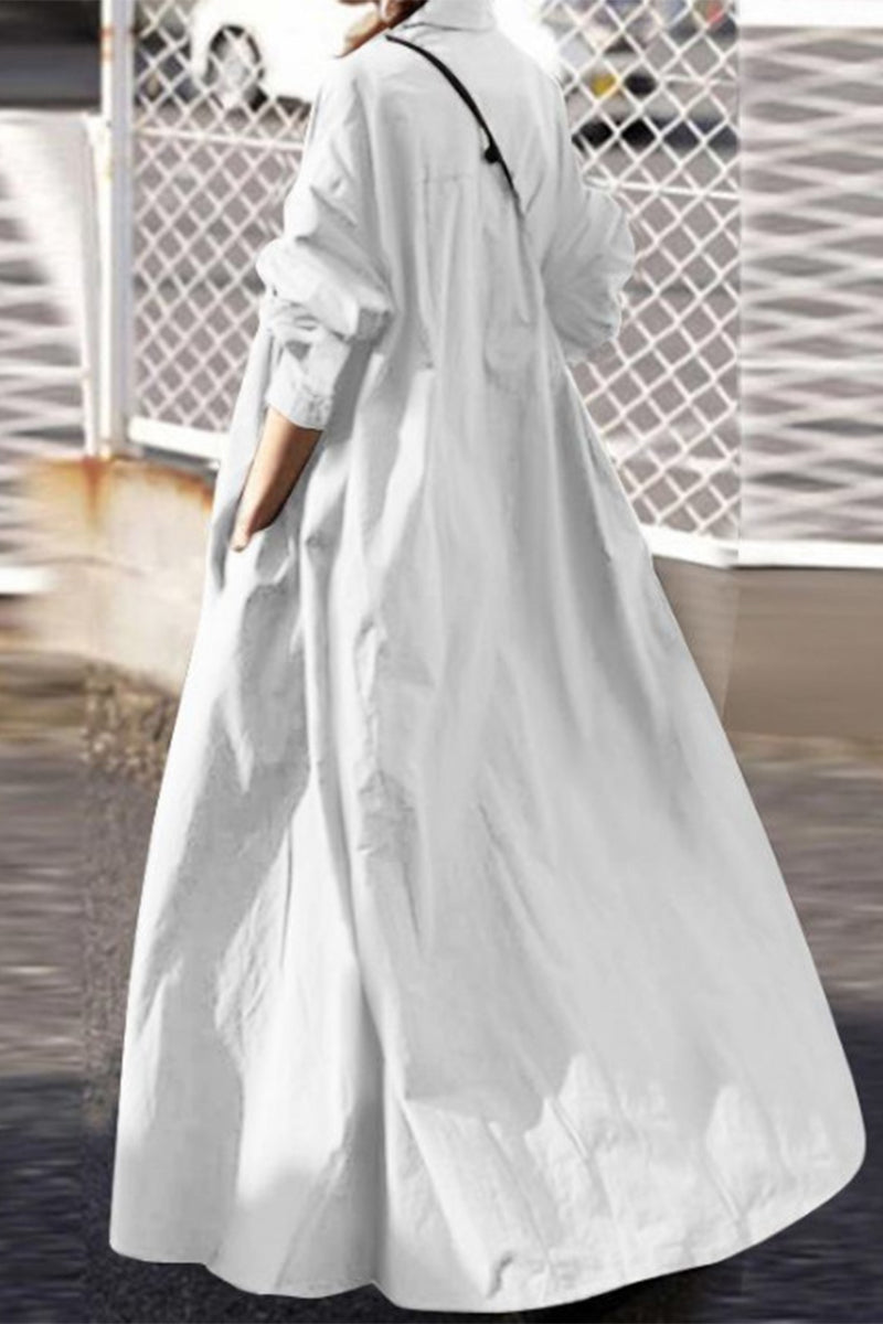 Casual Simplicity Solid POLO collar Princess Dresses(3 Colors)