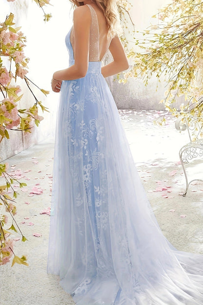 Sexy Formal Solid Lace V Neck Evening Dress Dresses(3 Colors)