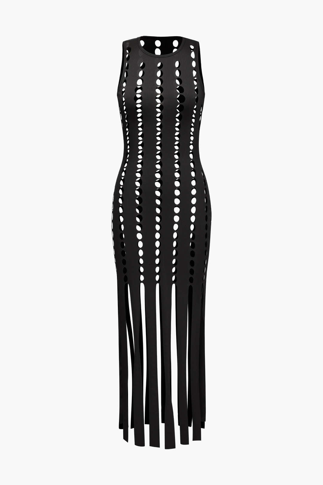 See-through Stripes Tank Midi Dress