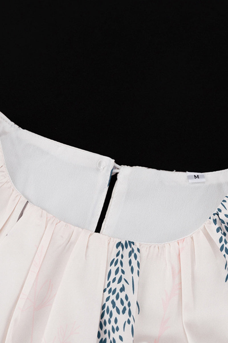 Elegant Floral Frenulum O Neck A Line Dresses