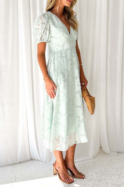 Elegant Solid Lace Pocket V Neck A Line Dresses(3 Colors)