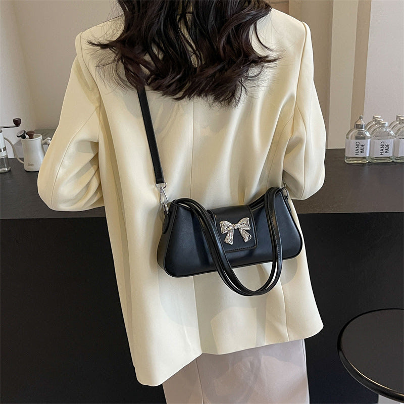 Daily Simplicity Solid With Bow Bags(4 Colors)