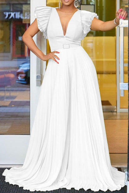 Casual Solid Color With Belt Regular Jumpsuits(7 Colors)