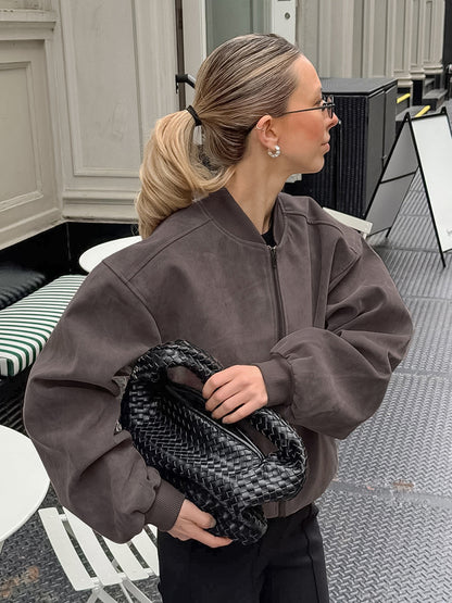 Retro Zip-up Bomber Jacket For A Street Look 2026