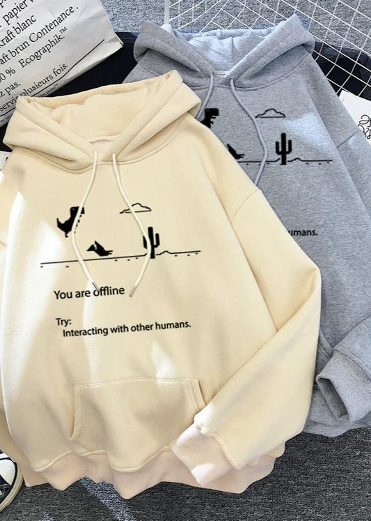 Offline Dinosaur Hoodie - Fun Retro Casual Sweater