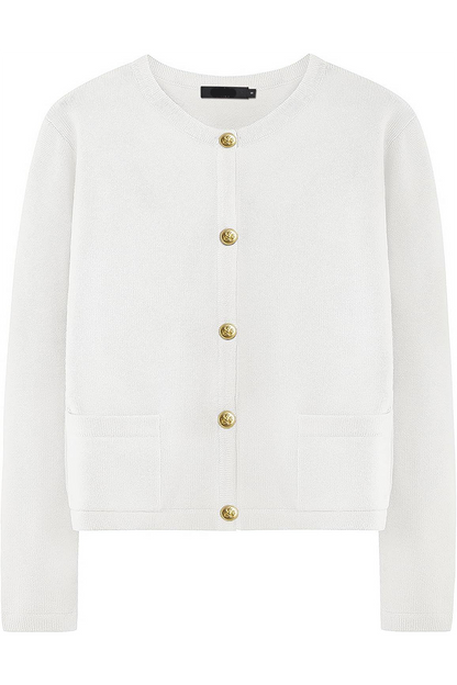 Casual Daily Solid Color Pocket Buttons O Neck Outerwear(3 Colors)