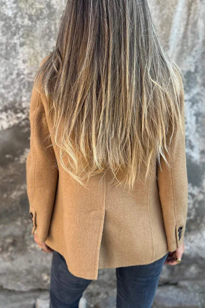 Casual Daily Buttons Gross Turn-back Collar Outerwear(6 Colors)