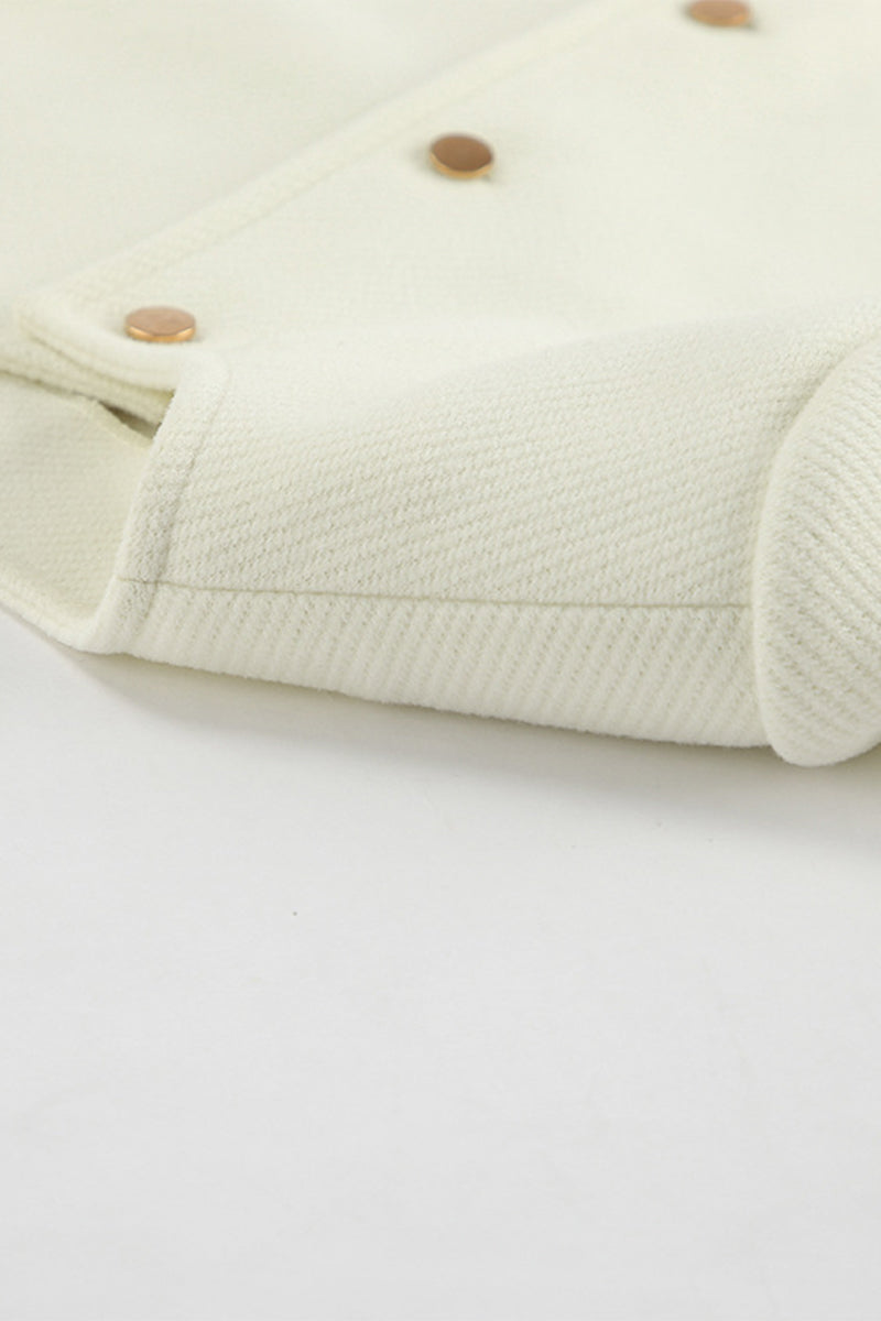 Casual Daily Solid Color Buttons O Neck Outerwear