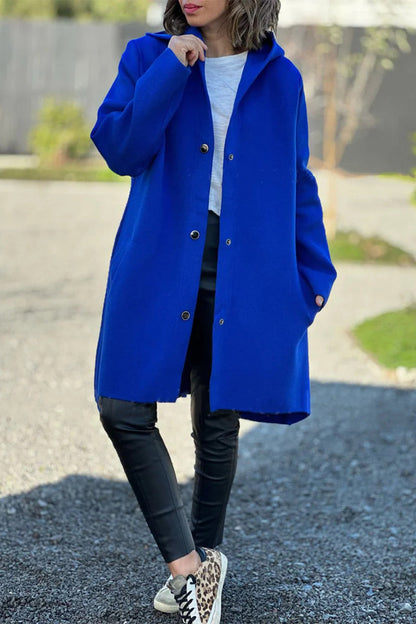 Casual Daily Pocket Buttons Hooded Outerwear(8 Colors)