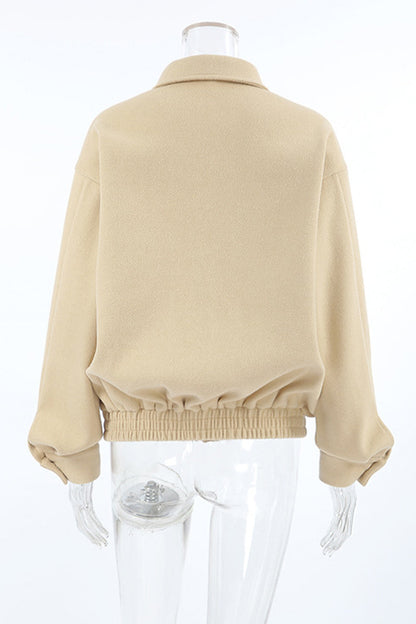 Casual Street Buttons Zipper Gross Turndown Collar Outerwear