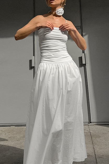 Sexy Ruched Flowers Strapless Strapless Dresses