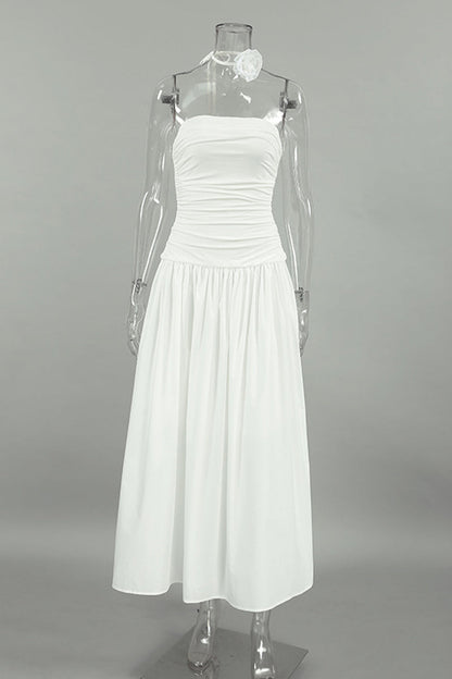 Sexy Ruched Flowers Strapless Strapless Dresses