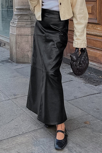 Elegant Patchwork Zipper Regular High Waist Bottoms